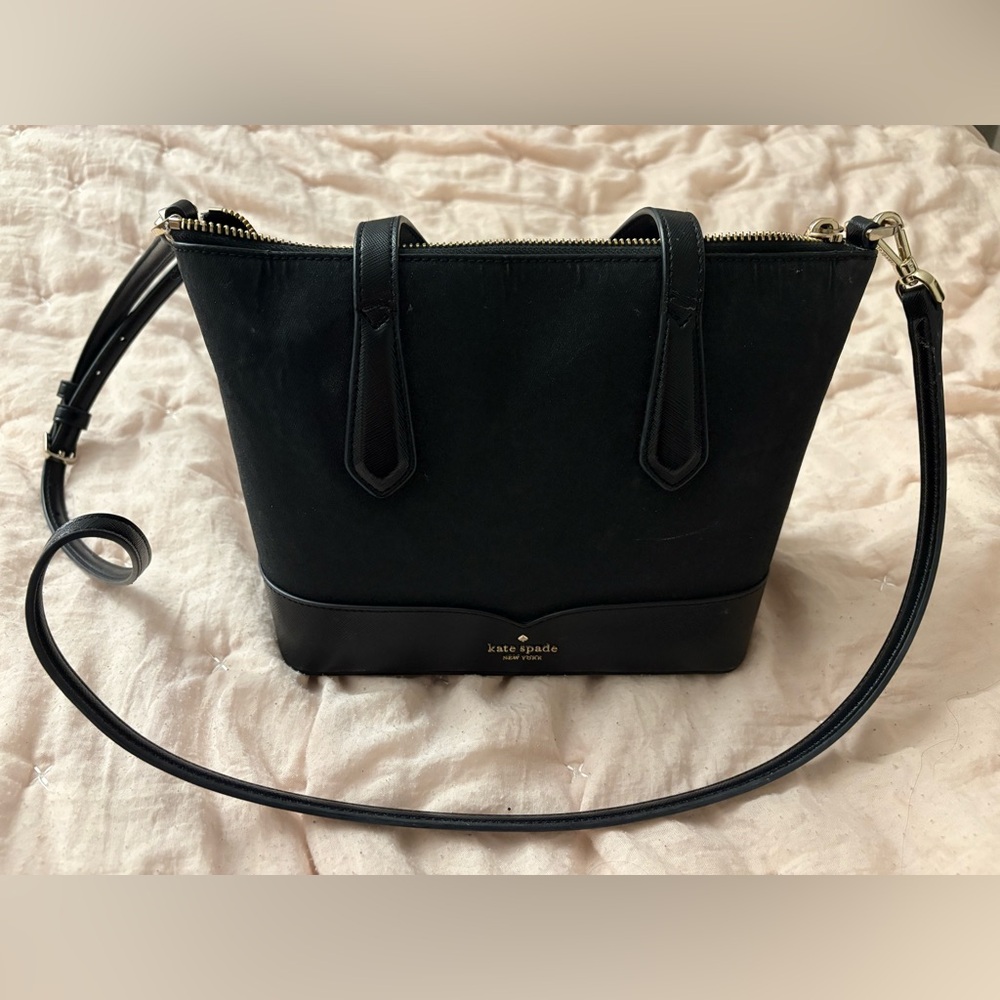 Kate Spade Lola Glitter Small Black Satchel Crossbody